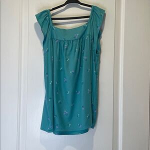 Cat & Jack Teal Floral Sleeveless Top size XL(14)
